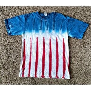 American Flag T-Shirt Men's Small Tie Dye Short Sleeve